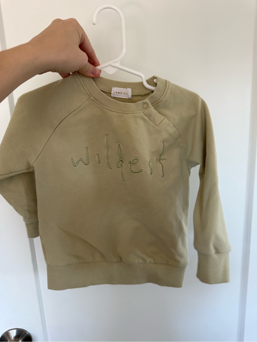 Jamie Kay Sage Green 'Wildest' Embroidered Crewneck Sweatshirt
